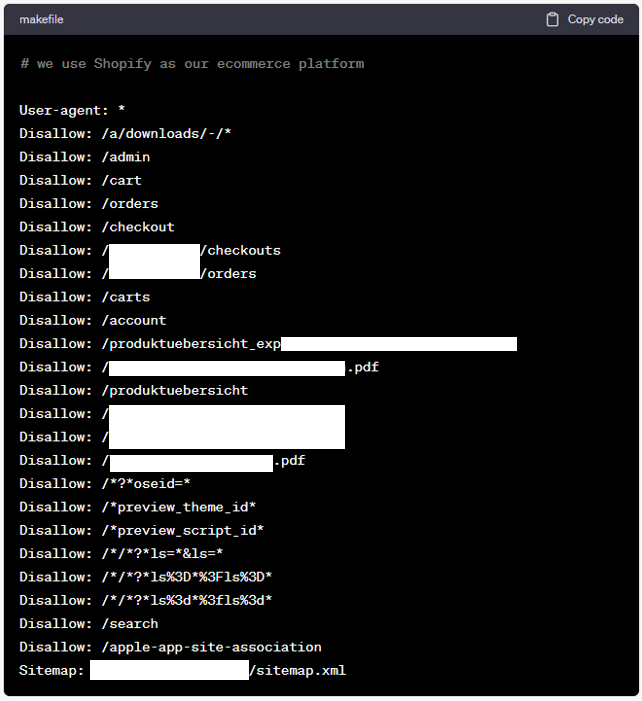 Vorschlag für eine von ChatGPT optimierte robots.txt-Datei